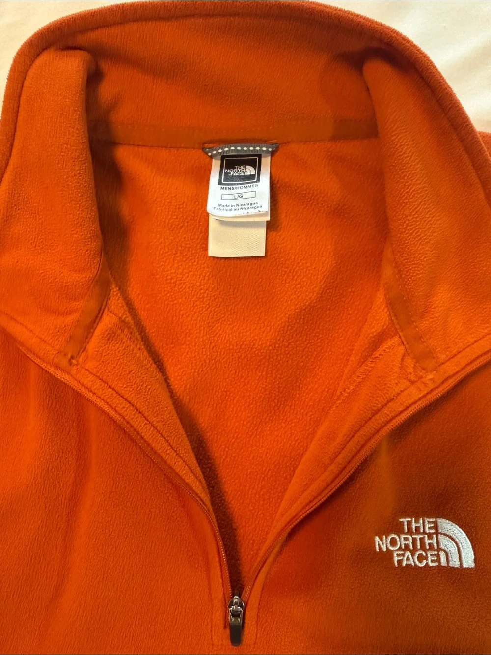 The North Face TKA 100 Fleece Pullover Men’s L Orange 1/4 Zip Outdoor